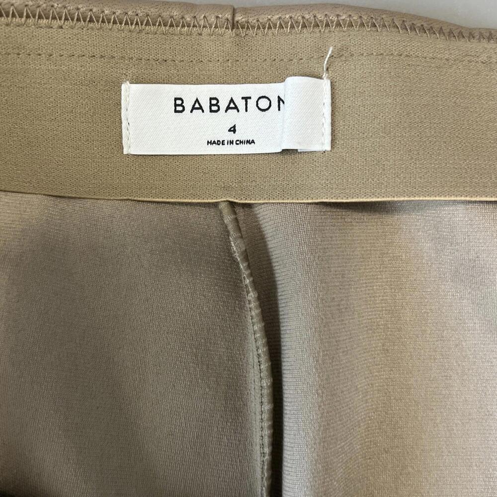 Aritzia Babaton Leather Slim Pant Tan Size 4 - Picture 8 of 11